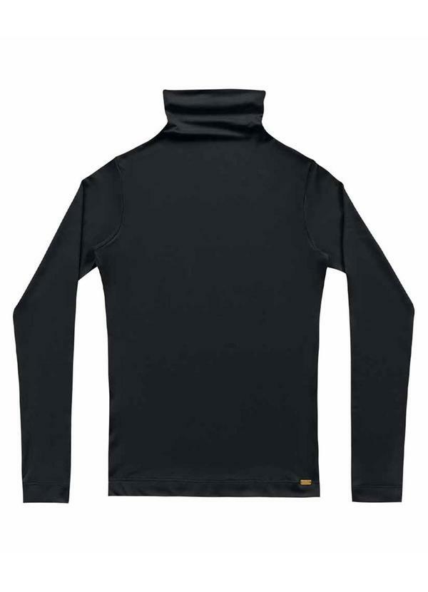 Angel - Blusa Cacharrel Manga Longa Basic Preto