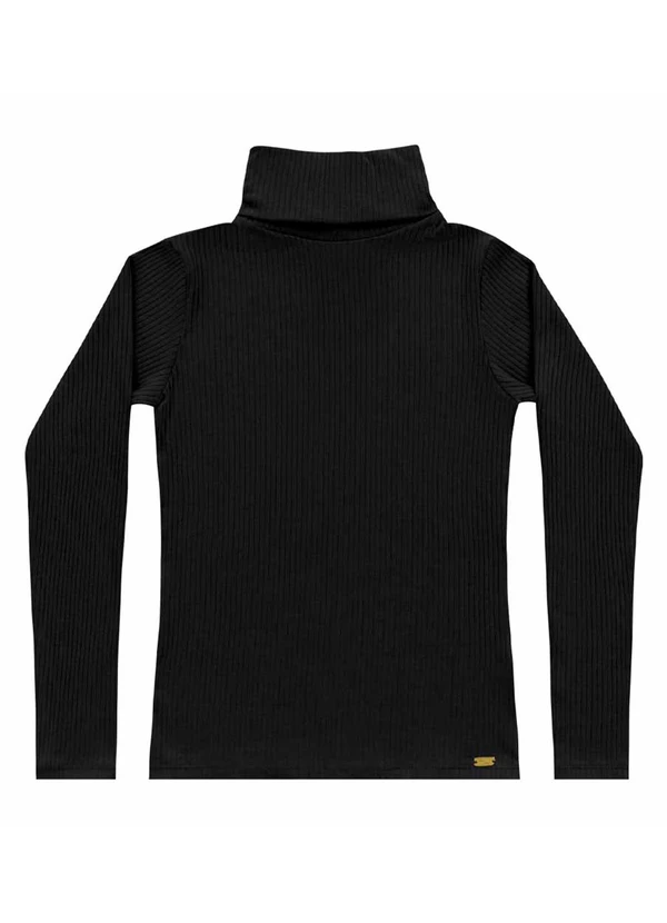 Angel - Blusa Gola Alta Ribana Basic Preto