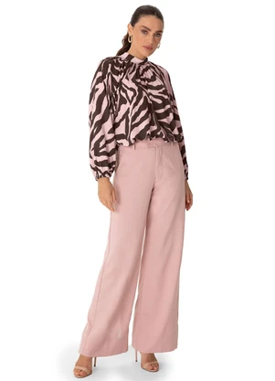 Enfim - Blusa Animal Print Ampla Rosa - ENFIM