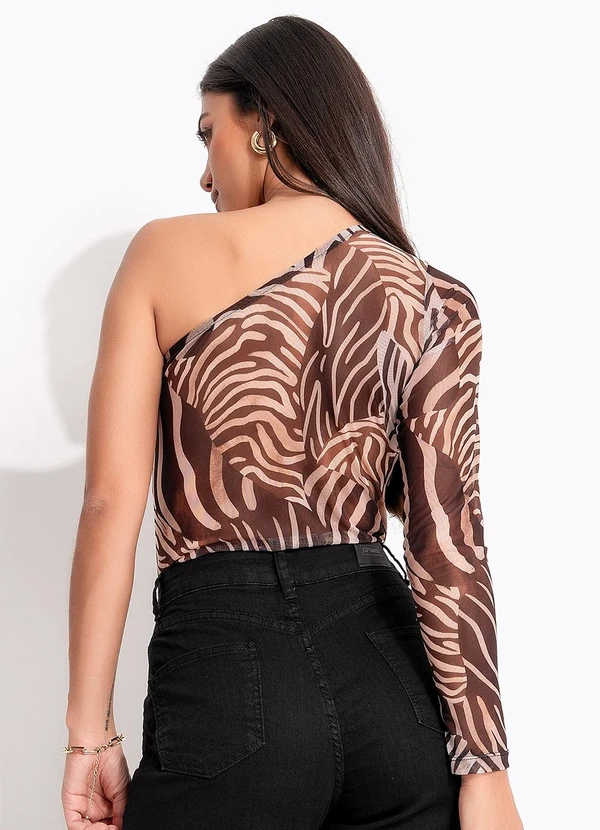 Quintess - Blusa Animal Print em Tule com Elastano 2