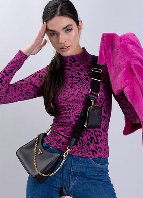Amo Brand - Blusa Animal Print Fúcsia