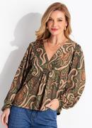 Blusa Arabescos Verde em Malha Fria
