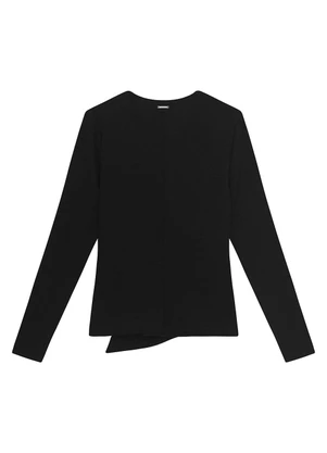 Enfim - Blusa Assimétrica Texturizada Preto - ENFIM