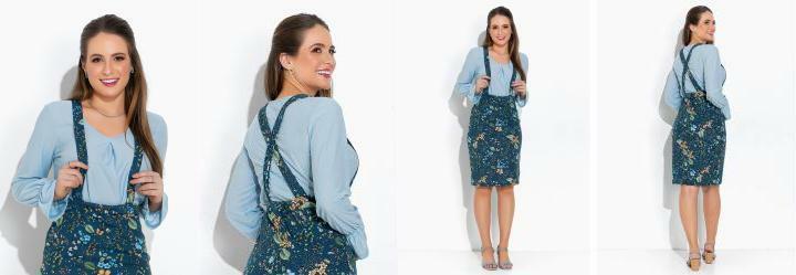 Blusa Azul Claro com Prega