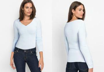 Blusa Azul Claro em Malha de Viscose