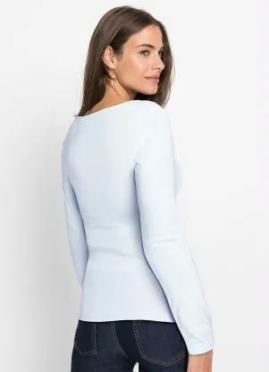 bonprix - Blusa Azul Claro em Malha de Viscose - BONPRIX