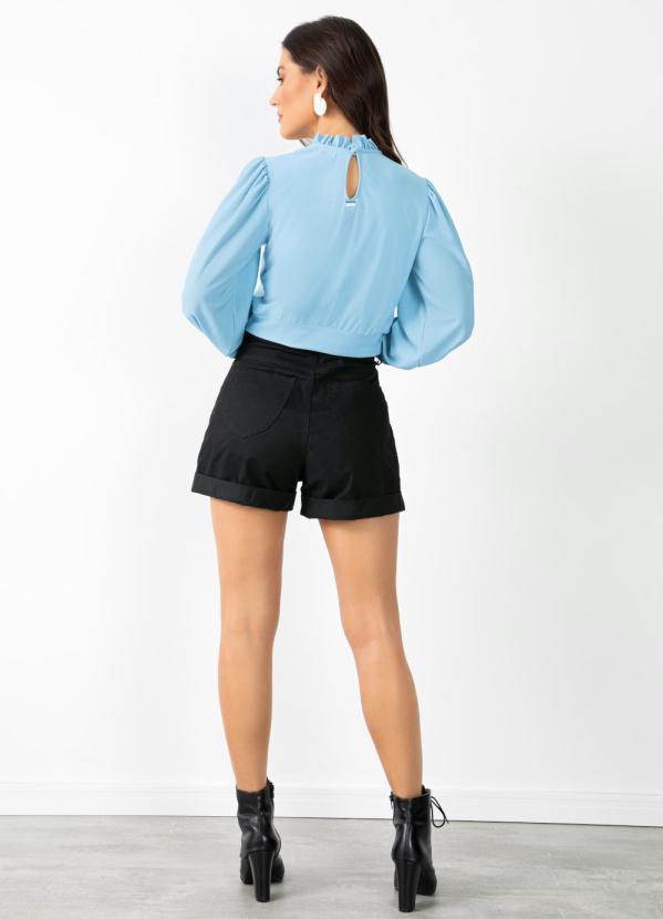 Quintess - Blusa Azul com Manga Bufante 3