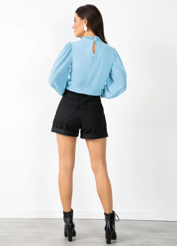 Quintess - Blusa Azul com Manga Bufante 5