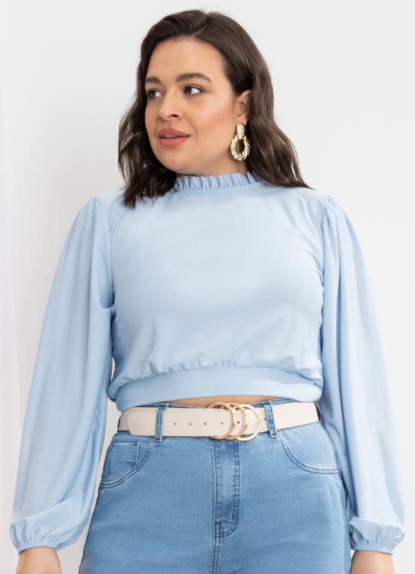 Quintess - Blusa Azul com Manga Bufante 4