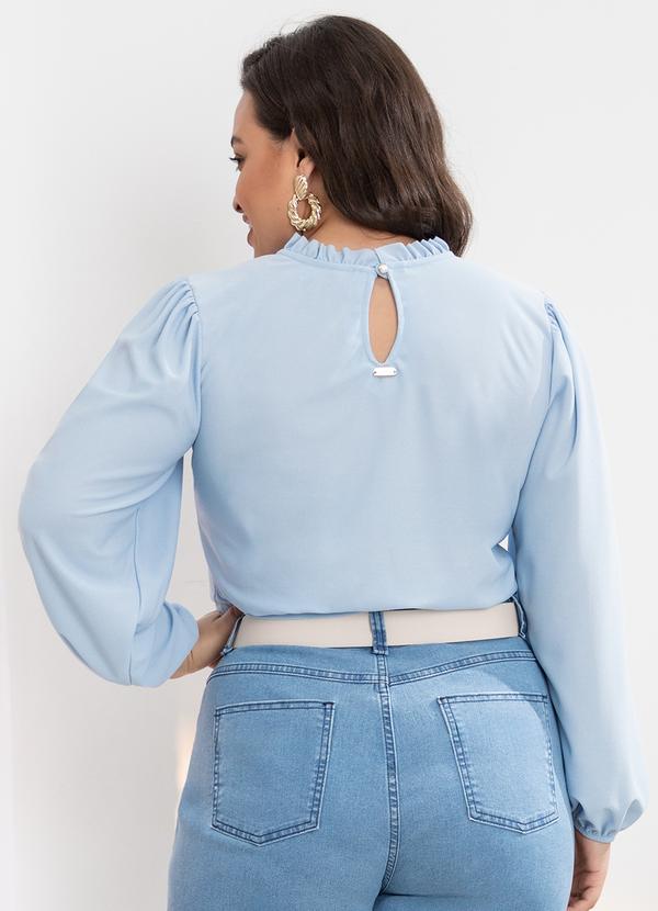 Quintess - Blusa Azul com Manga Bufante 5