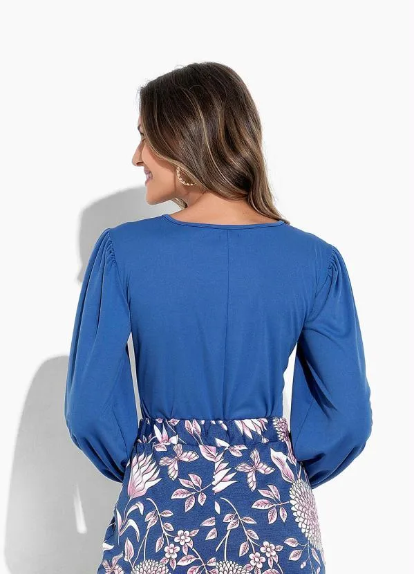 Rosalie - Blusa Azul com Manga Longa 2