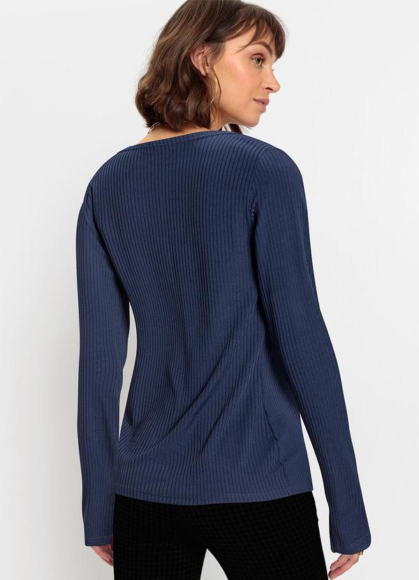 bonprix - Blusa Azul em Canelado 2
