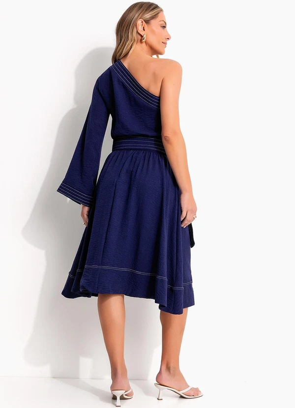 Quintess - Blusa Azul em Crepe Plano 5