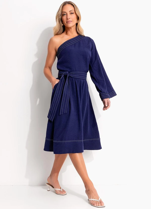 Quintess - Blusa Azul em Crepe Plano 7