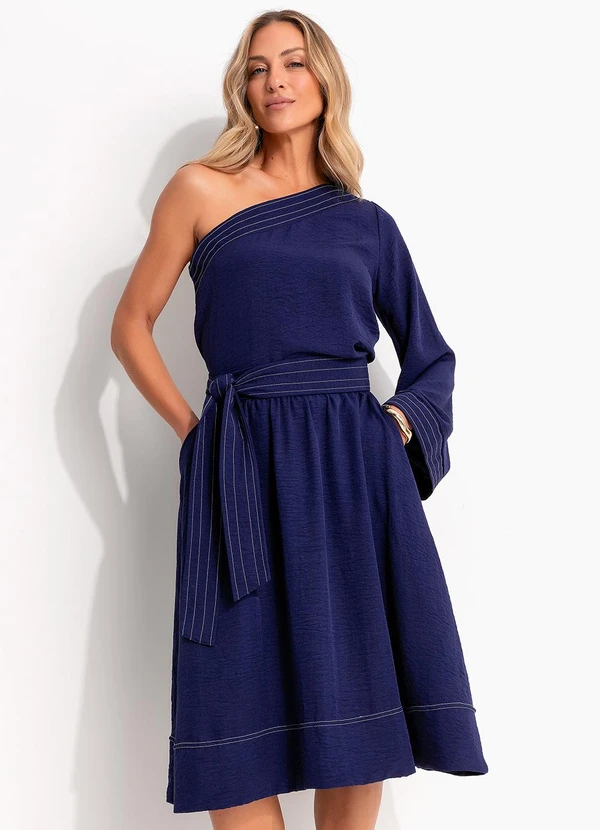 Quintess - Blusa Azul em Crepe Plano 8