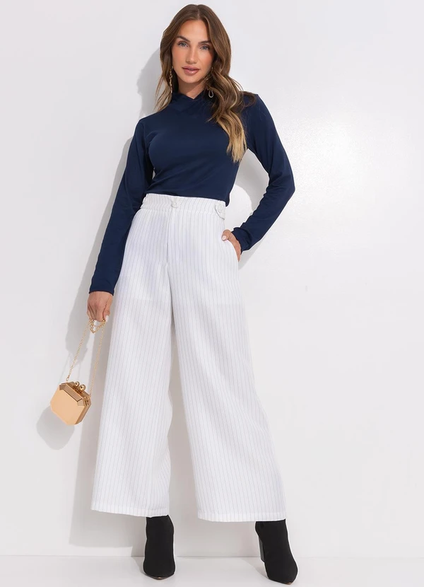 Quintess - Blusa Azul Escuro em Malha Suede 3