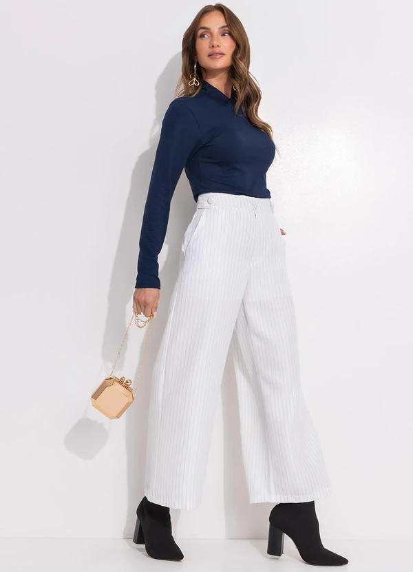 Quintess - Blusa Azul Escuro em Malha Suede 4