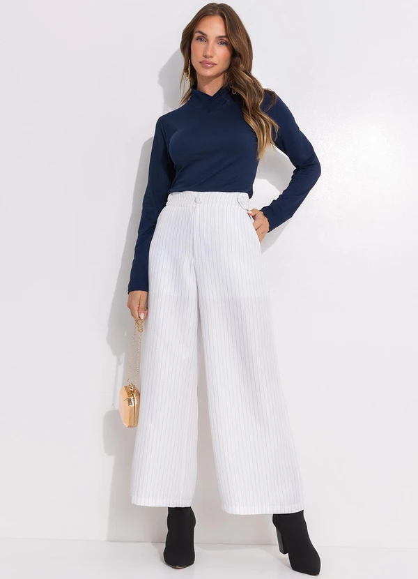 Quintess - Blusa Azul Escuro em Malha Suede 5