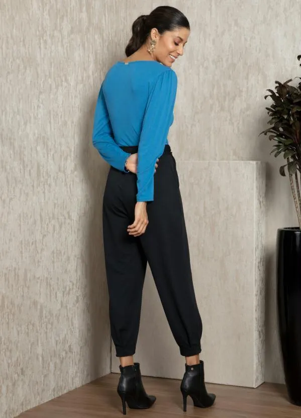 Quintess - Blusa Azul Mangas Longas 4