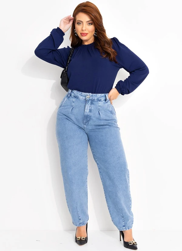 Quintess - Blusa Azul Marinho em Malha de Viscose 13