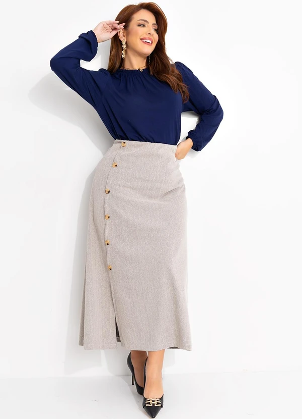 Quintess - Blusa Azul Marinho em Malha de Viscose 10