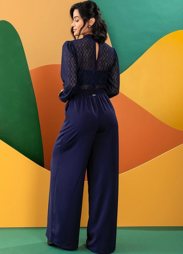 Quintess - Blusa Azul Marinho em Renda 4