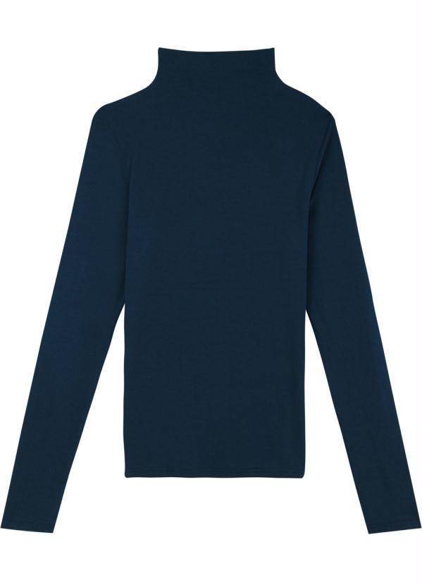 Malwee - Blusa Azul Marinho Gola Alta em Viscose Feminino
