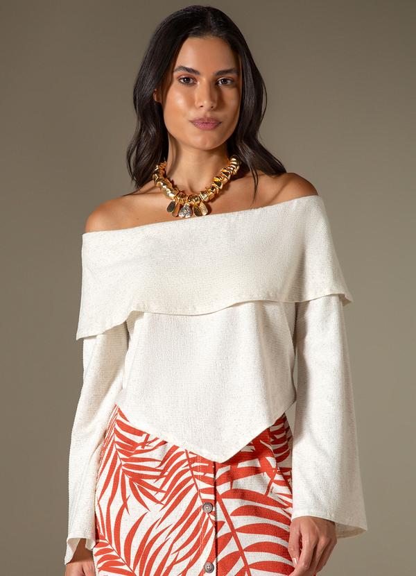 Use Modo - Blusa Barra V Bege