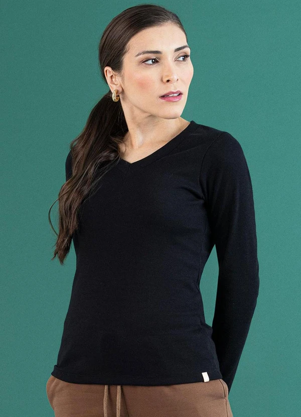 Soft Bonni - Blusa Básica Adulto Preto