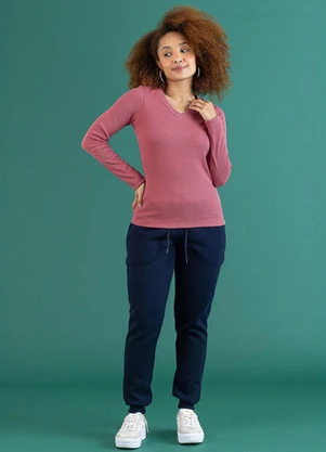 Soft Bonni - Blusa Básica Adulto Rosa Malva - SOFT BONNI