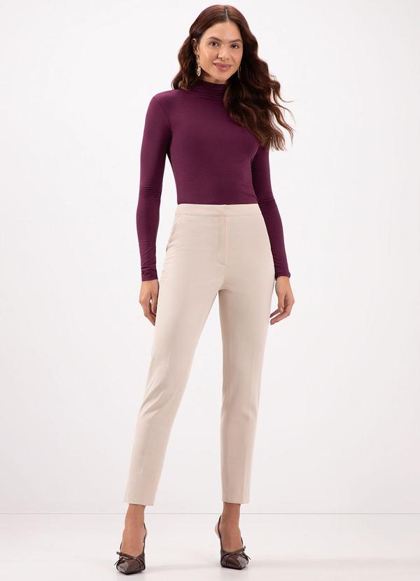 Lunender - Blusa Básica com Gola Alta em Malha Vermelho 3