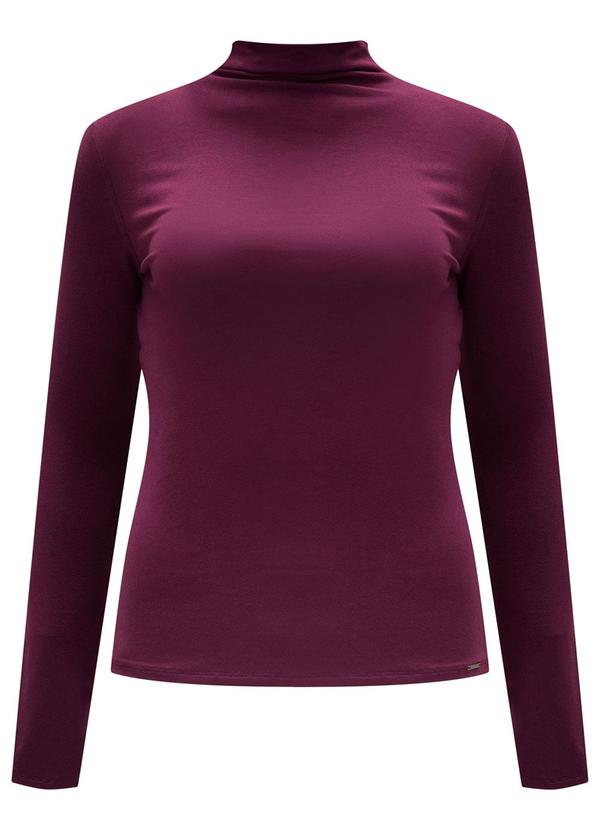 Lunender - Blusa Básica com Gola Alta em Malha Vermelho 5