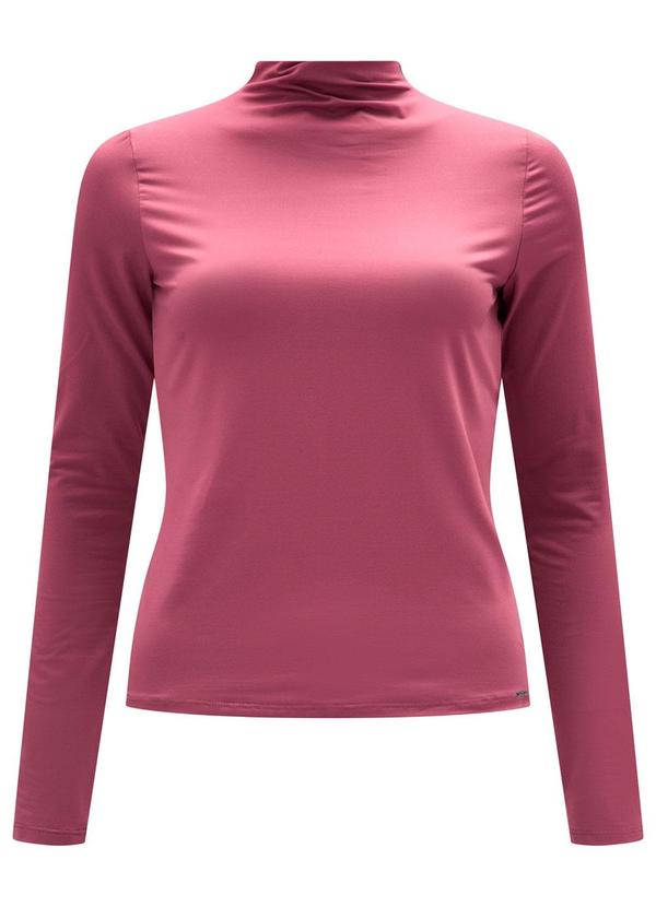 Lunender - Blusa Básica com Gola Alta em Malha Vermelho 1