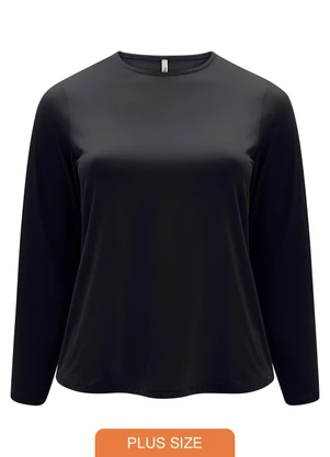 Lunender Mais Mulher - Blusa Básica de Mangas Longas em Malha Preto - LUNENDER MAIS MULHER