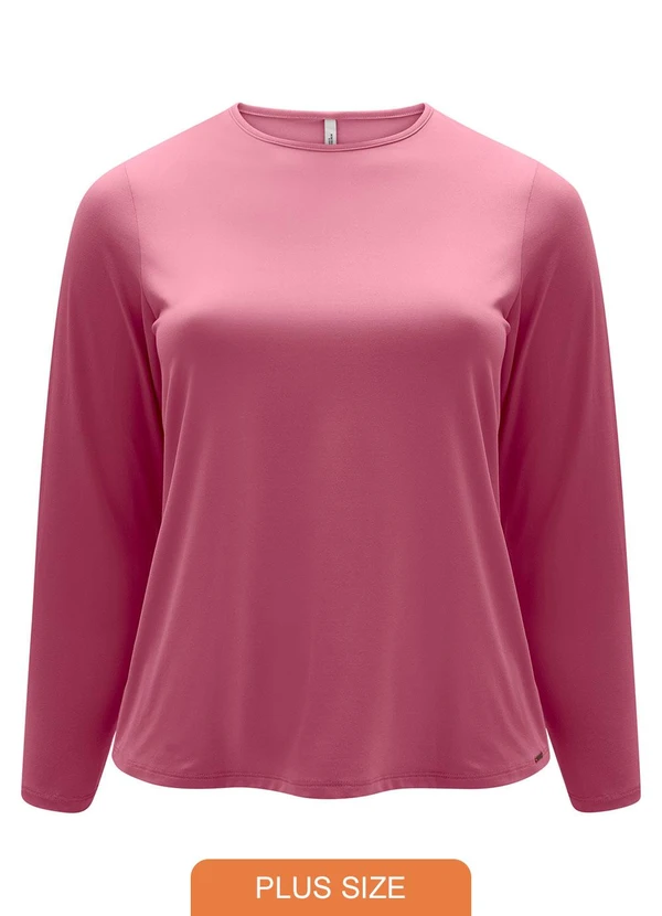 Lunender Mais Mulher - Blusa Básica de Mangas Longas em Malha Vermelho