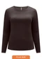 Lunender Mais Mulher - Blusa Básica em Malha Canelada Marrom - variação: Marrom