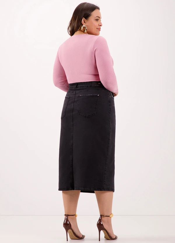 Lunender Mais Mulher - Blusa Básica em Malha Canelada Rosa 4