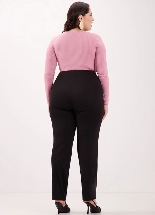 Lunender Mais Mulher - Blusa Básica em Malha Canelada Rosa 6