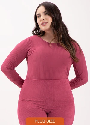 Lunender Mais Mulher - Blusa Básica em Malha Canelada Vermelho - LUNENDER MAIS MULHER