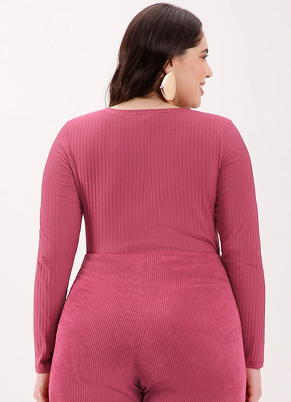 Lunender Mais Mulher - Blusa Básica em Malha Canelada Vermelho 2