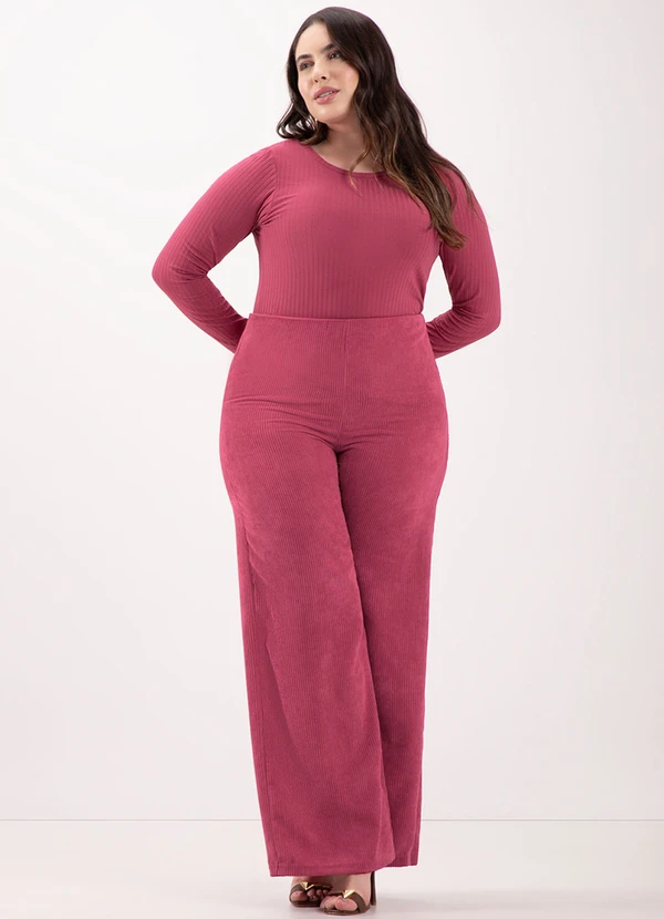 Lunender Mais Mulher - Blusa Básica em Malha Canelada Vermelho 3