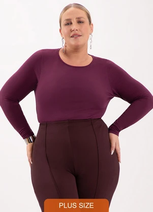 Lunender Mais Mulher - Blusa Básica em Malha com Elastano Vermelho - LUNENDER MAIS MULHER