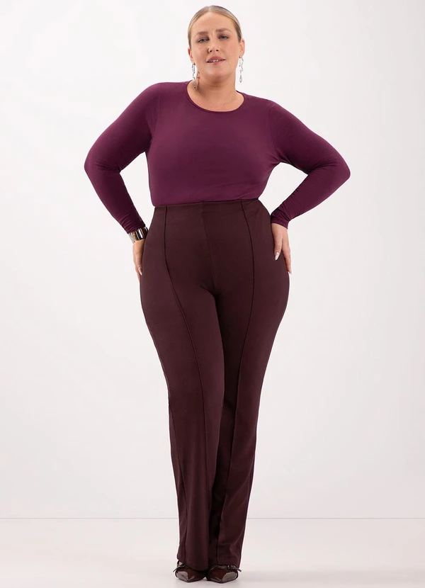 Lunender Mais Mulher - Blusa Básica em Malha com Elastano Vermelho 3