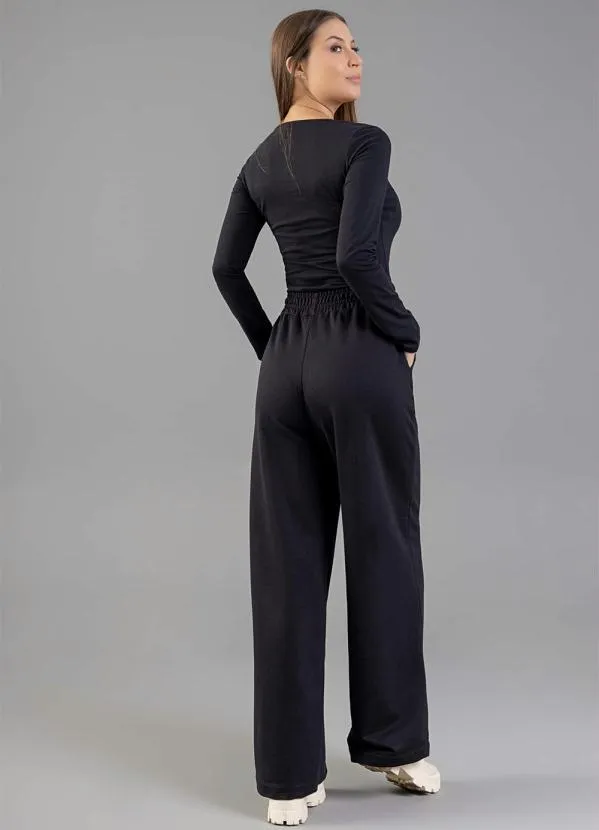 Just Basic - Blusa Básica Manga Longa Cotton Preto 4