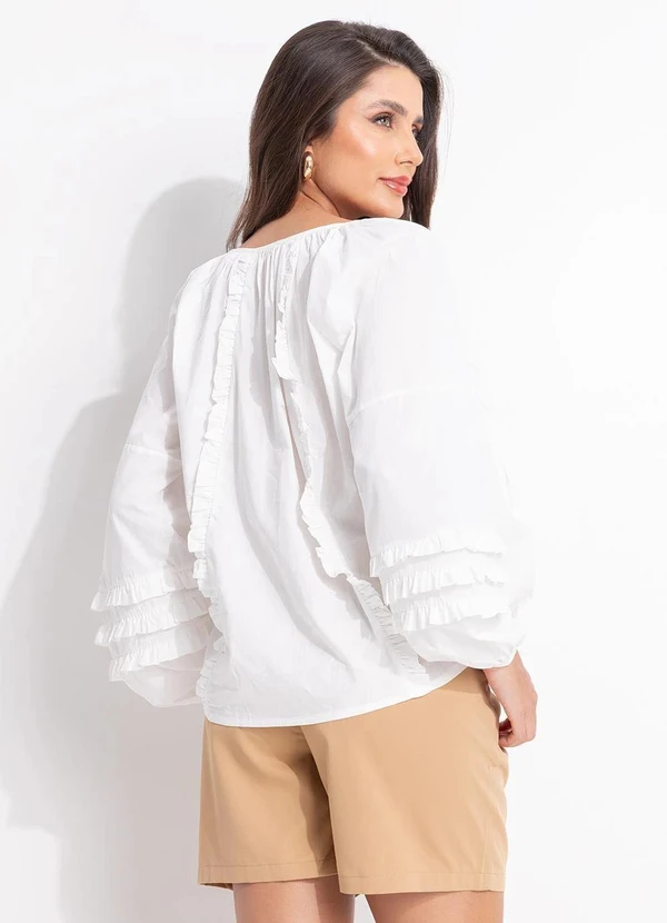 Quintess - Blusa Bata Off White Tricoline 2