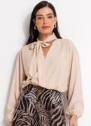 Blusa (bege claro) em crepe plano