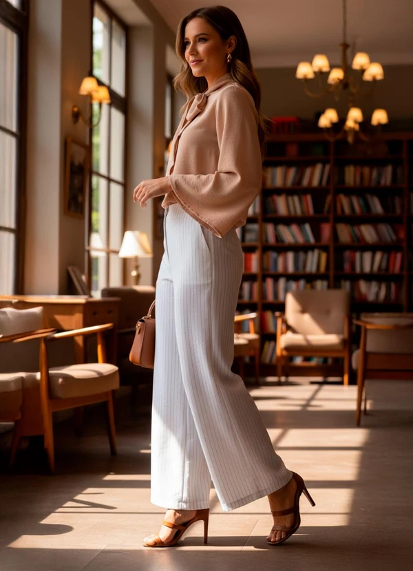 Quintess - Blusa Bege em Crepe Plano 7