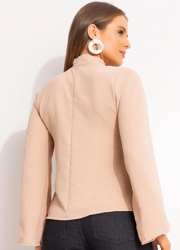 Quintess - Blusa Bege em Crepe Plano 5