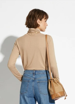 Bimini - Blusa Bege em Malha de Viscose - BIMINI