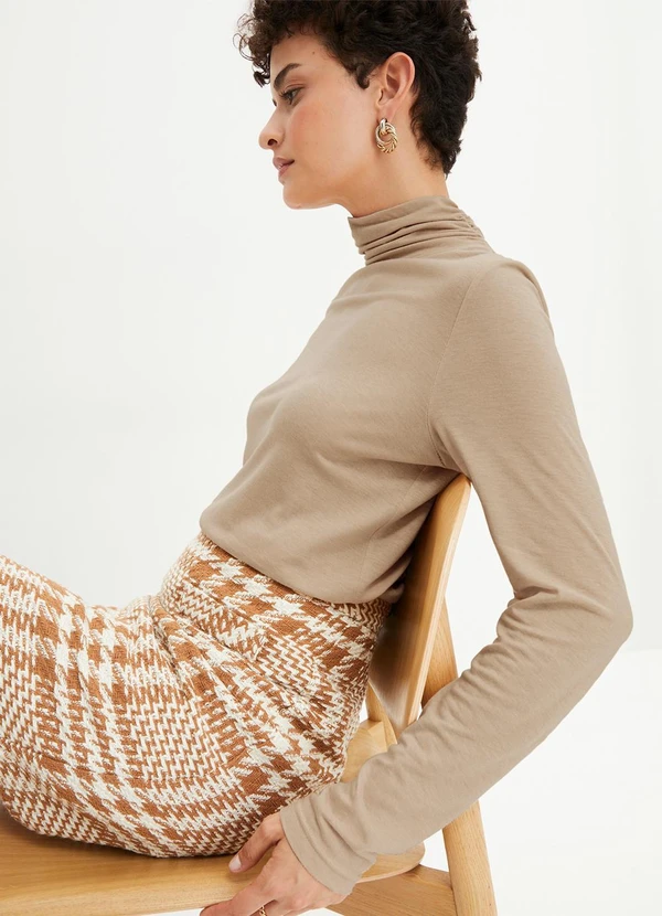 bonprix - Blusa Bege em Malha de Viscose 3